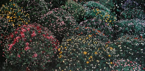 Parterre de Chrysanthèmes. 2008. (100cmx50cm)