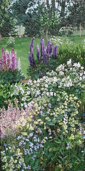 Les lupins du jardin, Montigny sur l`Hallue. 2010. (100cmx50cm)