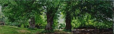 Les vieux tilleuls du château. juillet 2011. 30cmx100cm.